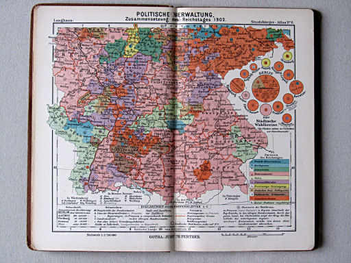 Perthes' Staatsbürger-Atlas (1904)
6. Politische Einteilung, Zusammensetzung des Reichstags 1903 (Süden)
