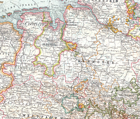 Stielers Hand-Atlas, 9. Aufl. (1907)
9-12. Das Deutsche Reich in 4 Blättern (C. Vogel)