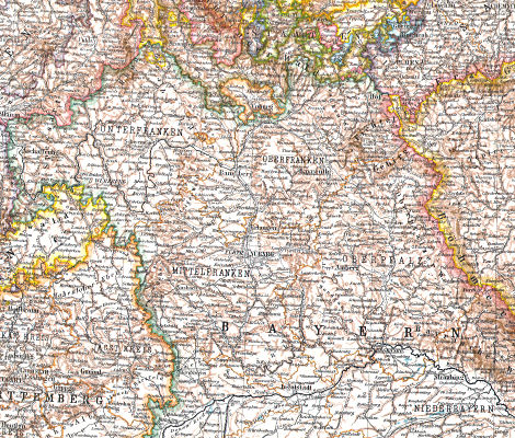 Stielers Hand-Atlas, 9. Aufl. (1907)
9-12. Das Deutsche Reich in 4 Blättern (C. Vogel)