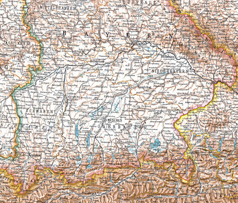 Stielers Hand-Atlas, 9. Aufl. (1907)
9-12. Das Deutsche Reich in 4 Blättern (C. Vogel)