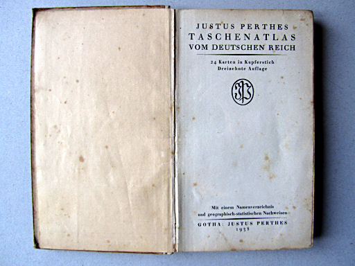 Taschen-Atlas vom Deutschen Reich (1938)
Titelpagina / Title page 