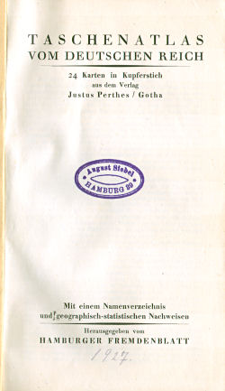 Taschenatlas vom Deutschen Reich
Hamburger Fremdenblatt [1927]
Titelpagina / Title page