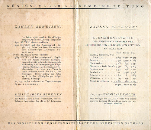 Taschenatlas vom Deutschen Reich
Königsberger Allgemeine Zeitung (1927)
Schutblad achterin / Rear endpaper