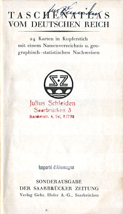 Taschenatlas vom Deutschen Reich
Saarbrücker Zeitung (1927)
Titelpagina / Title page