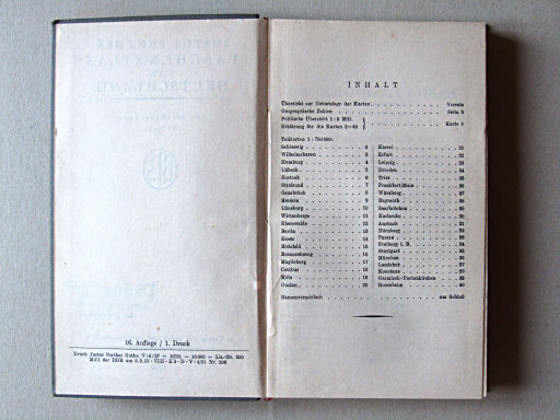 Taschenatlas von Deutschland, 1952
Inhoudsopgave / Table of contents