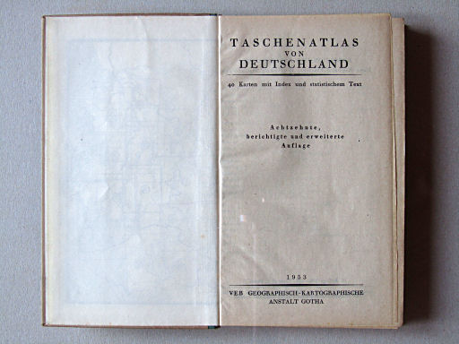 Taschenatlas von Deutschland, 1953
Titelpagina / Title page