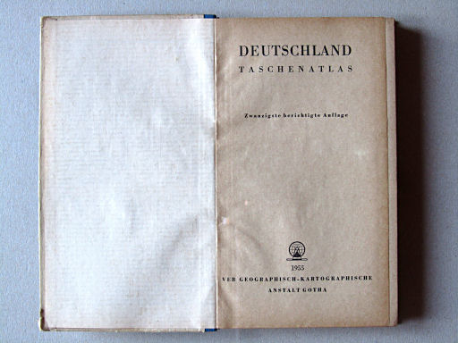 Taschenatlas von Deutschland, 1955
Titelpagina / Title page