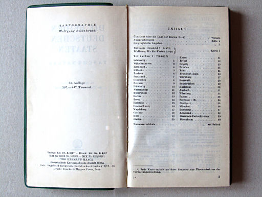 Die beiden deutschen Staaten, 1961
Inhoudsopgave / Table of contents