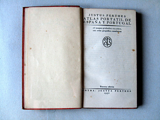 Perthes Atlas portátil de España y Portugal (1938)
Titelpagina / Title page