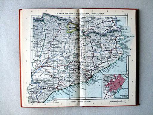 Perthes Atlas portátil de Espanha e Portugal (1938)
9. Lérida, Gerona, Barcelona, Tarragona