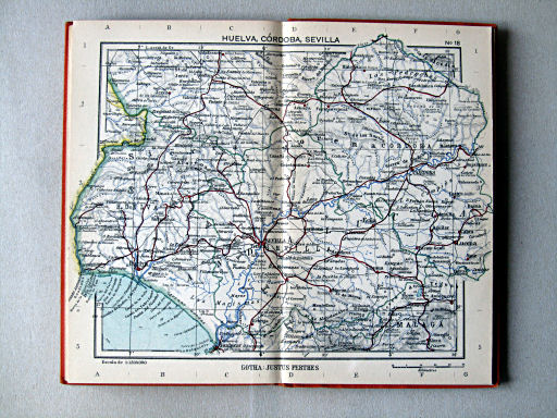 Perthes Atlas portátil de Espanha e Portugal (1938)
18. Huelva, Córdoba, Sevilla