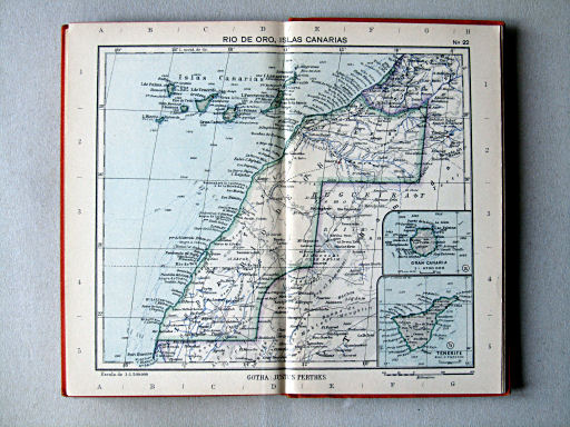 Perthes Atlas portátil de Espanha e Portugal (1938)
22. Rio de Oro, Islas Canarias