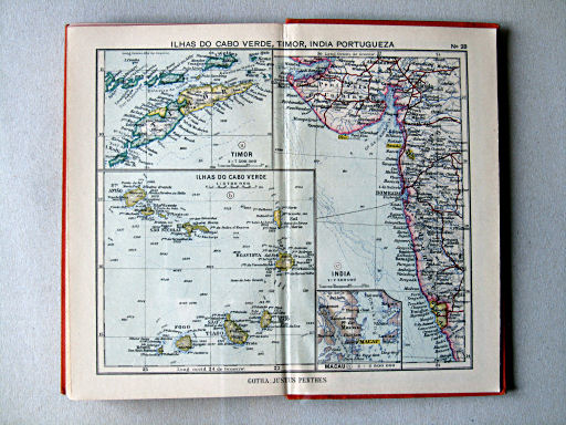 Perthes Atlas portátil de Espanha e Portugal (1938)
28. Ilhas do Cabo Verde, Timor, Índia Portugueza