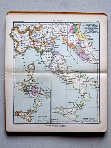 Justus Perthes' Geschichts-Atlas (1898)
17. Italien. Grenzen 1815-1859