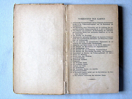 Justus Perthes Geschichtsatlas (1927/43?)
Inhoudsopgave / Table of contents