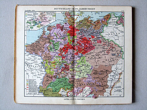 Justus Perthes Geschichtsatlas (1927/43?)
8. Deutschland im XVI. Jahrhundert. Grenzen von 1547