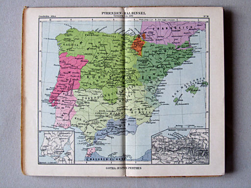 Justus Perthes Geschichtsatlas (1927/43?)
16. Pyrenäen-Halbinsel. Grenzen von 1490