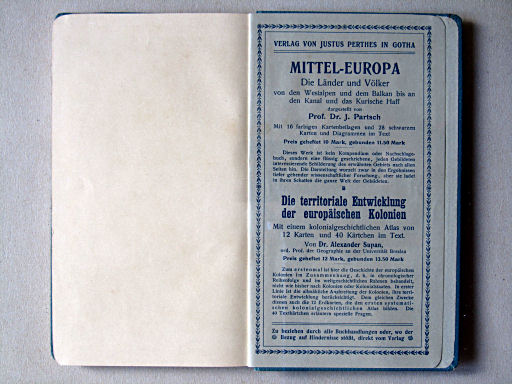 Justus Perthes' See-Atlas (1911)
Schutblad achterin / Rear endpaper
