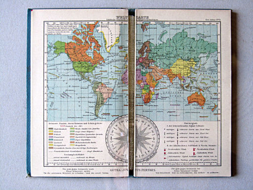 Justus Perthes' See-Atlas (1925)
3. Weltkarte, politische Übersicht und Hauptverkehrslinien