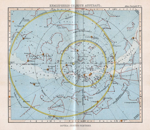 Atlas portatil de Justus Perthes (1911)
3. Hemispherio celeste austral