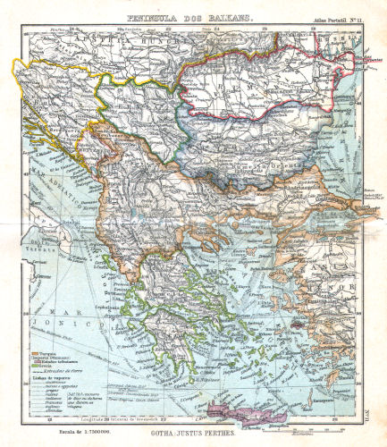 Atlas portatil de Justus Perthes (1911)
11. Peninsula dos Balkans