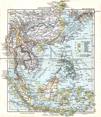 Atlas portatil de Justus Perthes (1911)
16. Asia, Sudéste