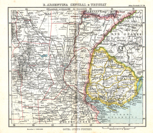 Atlas portatil de Justus Perthes (1911)
24. R. Argentina Central e Uruguay