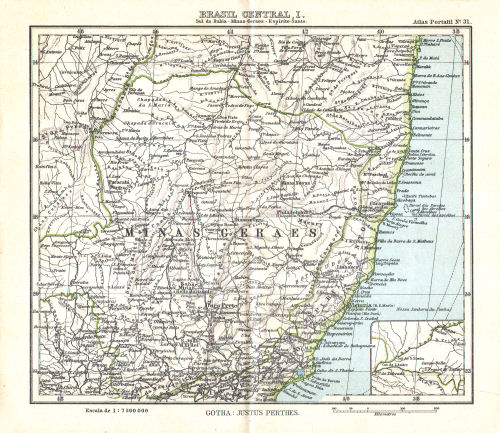 Atlas portatil de Justus Perthes (1911)
31. Brasil Central, I