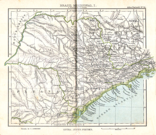 Atlas portatil de Justus Perthes (1911)
35. Brasil Meridional, I