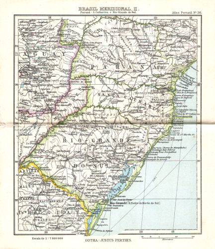 Atlas portatil de Justus Perthes (1911)
36. Brasil Meridional, II