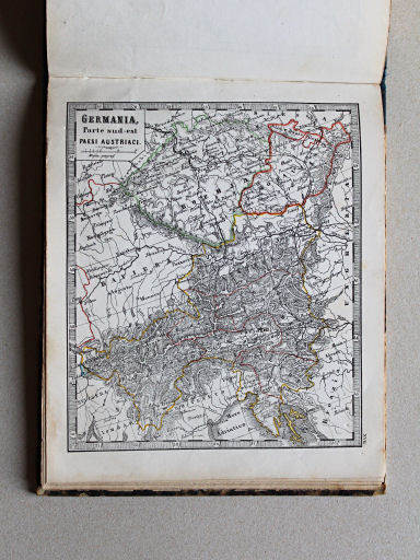 Veladini, Atlante tascabile scolastico, 1855
17. Germania, Parte sud-est, Paesi Austriaci