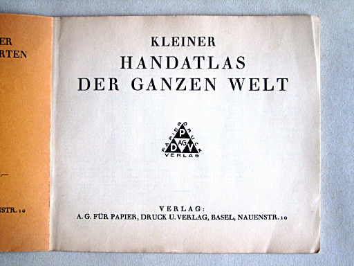 Kleiner Handatlas der ganzen Welt (ca. 1934)
1. Titelpagina / Title page