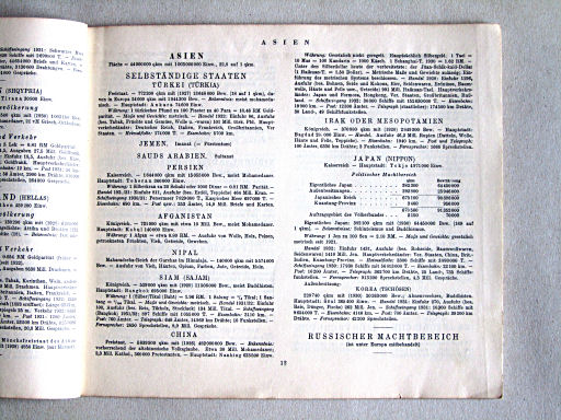 Kleiner Handatlas der ganzen Welt (ca. 1934)
13. Statistieken / Statistics
