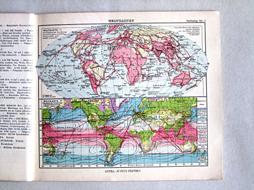 Kleiner Handatlas der ganzen Welt (ca. 1934)
1. Weltkarten