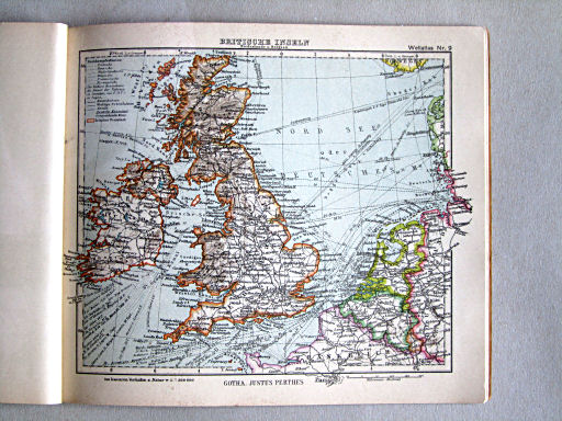 Kleiner Handatlas der ganzen Welt (ca. 1934)
9. Britische Inseln, Niederlande u. Belgien