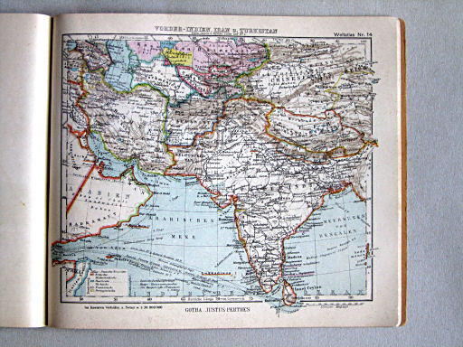 Kleiner Handatlas der ganzen Welt (ca. 1934)
14. Vorder-Indien, Iran u. Turkestan