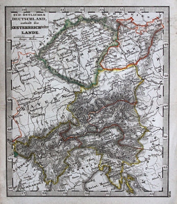 Perthes' Taschen-Atlas über alle Theile der Erde (1845)
17. Süd-Östliches Deutschland; enthält die Oesterreichischen Lande