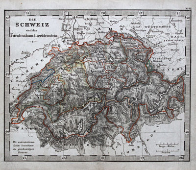Perthes' Taschen-Atlas über alle Theile der Erde (1845)
18. Die Schweiz und das Fürstenthum Liechtenstein