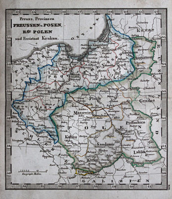 Perthes' Taschen-Atlas über alle Theile der Erde (1845)
19. Preuss. Provinzen Preussen u. Posen, Kgr. Polen