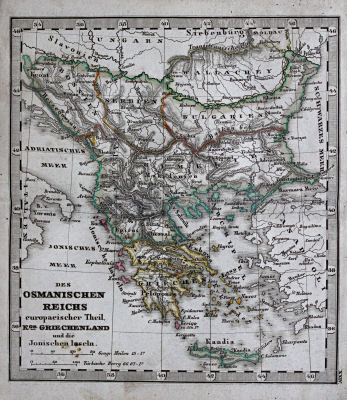 Perthes' Taschen-Atlas über alle Theile der Erde (1845)
24. Des Osmanischen Reichs europaeischer Theil, Kgr. Griechenland und die Jonischen Inseln