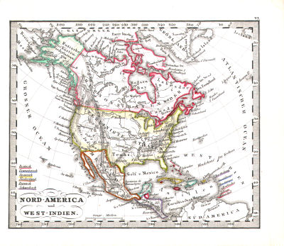 Perthes' Taschen-Atlas über alle Theile der Erde (1850)
6. Nord-America und West-Indien