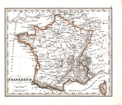 Perthes' Taschen-Atlas über alle Theile der Erde (1850)
10. Frankreich