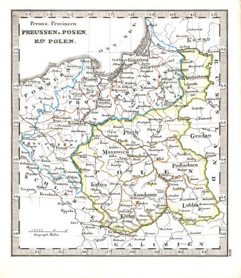 Perthes' Taschen-Atlas über alle Theile der Erde (1850)
19. Preuss. Provinzen Preussen u. Posen, Kgr. Polen