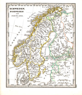Perthes' Taschen-Atlas über alle Theile der Erde (1850)
22. Schweden, Norwegen und Finnland