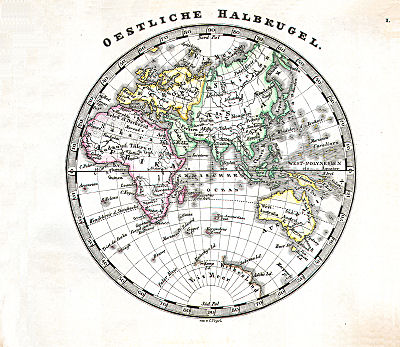 Perthes' Taschen-Atlas über alle Theile der Erde (1866)
1. Oestliche Halbkugel