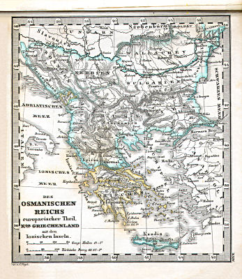 Perthes' Taschen-Atlas über alle Theile der Erde (1866)
24. Des Osmanischen Reichs europaeischer Theil, Kgr. Griechenland mit den Ionischen Inseln