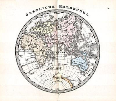 Perthes' Taschen-Atlas über alle Theile der Erde (1878)
1. Oestliche Halbkugel