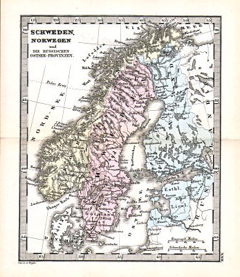 Perthes' Taschen-Atlas über alle Theile der Erde (1878)
22. Schweden, Norwegen und die russischen Ostsee-Provinzen