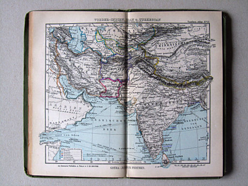 Perthes' Taschen-Atlas (1886)
17. Vorder-Indien, Iran u. Turkestan