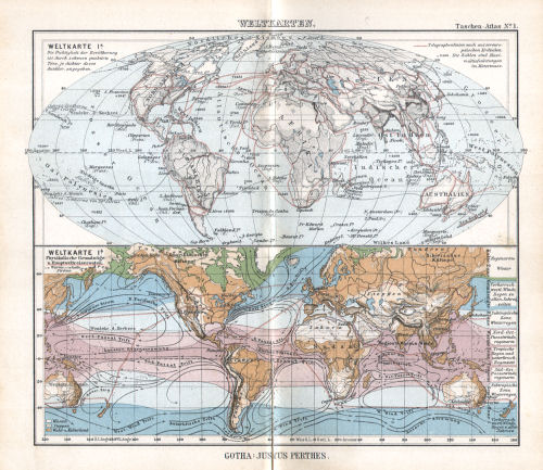 Perthes' Taschen-Atlas (1902)
1. Weltkarten